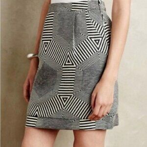 NWOT HD in Paris by Anthropologie woven mini skirt geometric tier skirt XS
